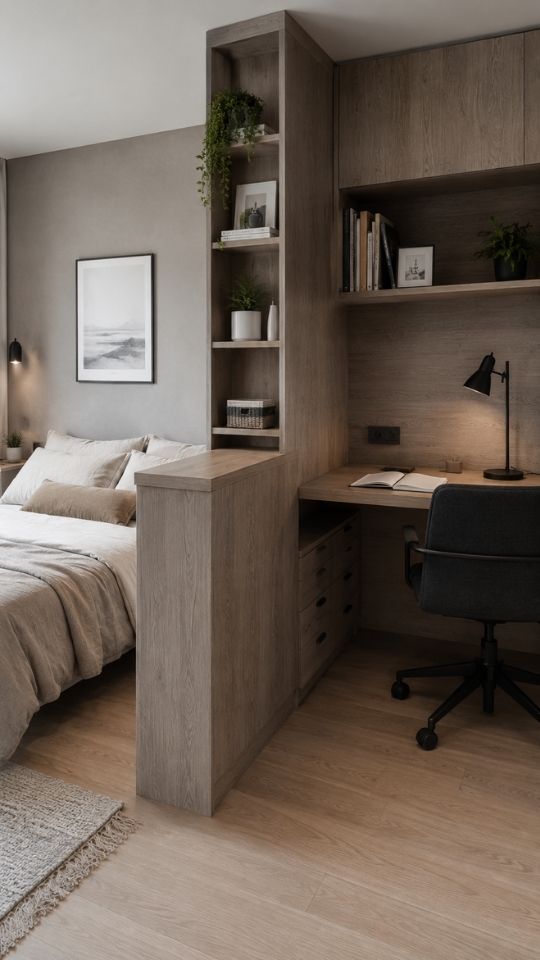Bedroom Partition Study Wall