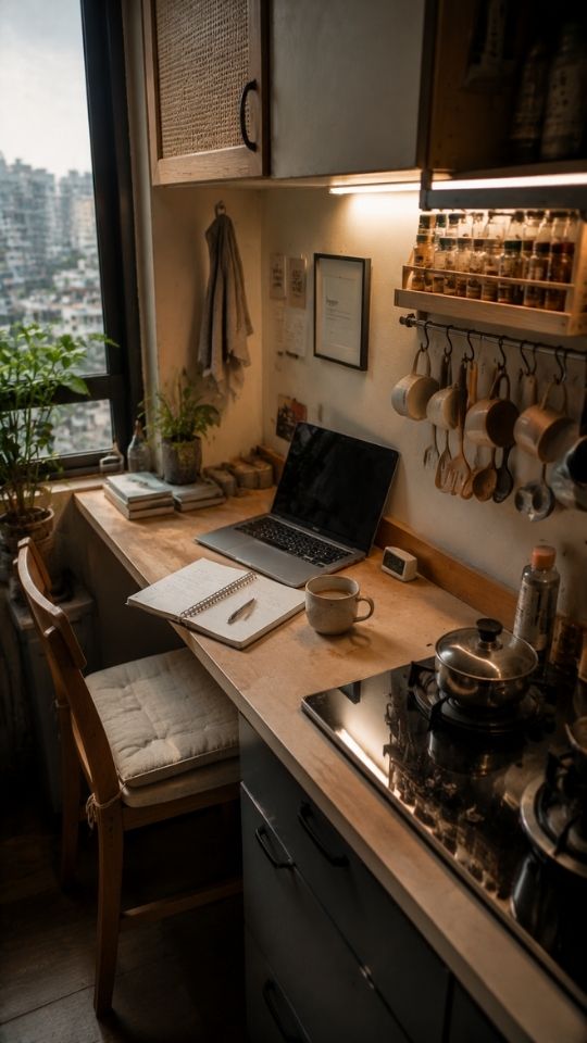 Kitchen Corner Study Shelf
