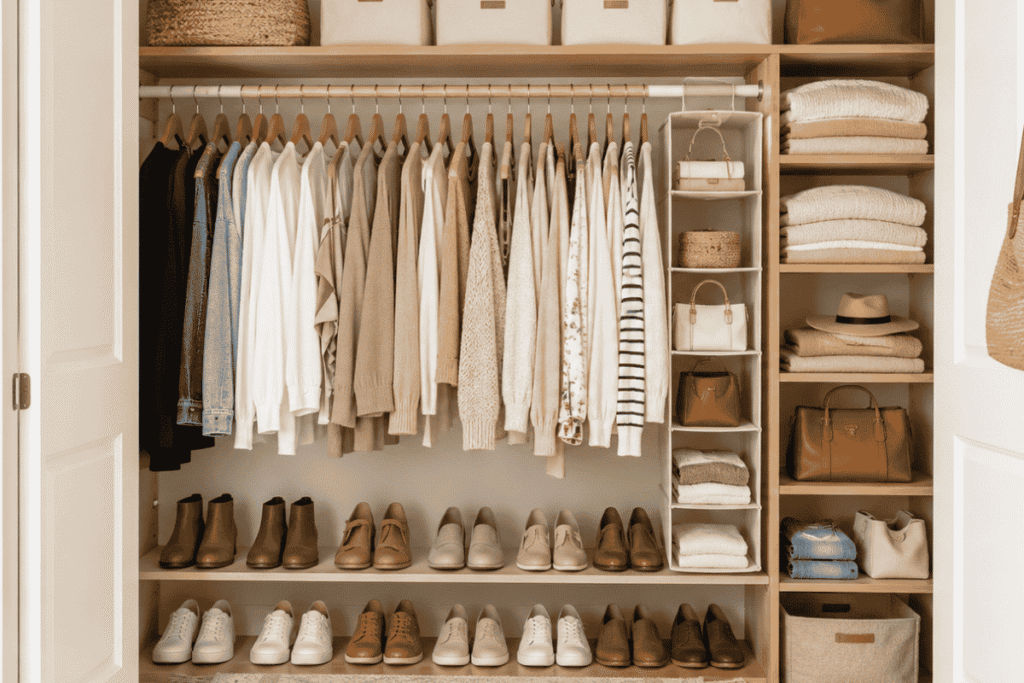 Slim hangers and closet dividers