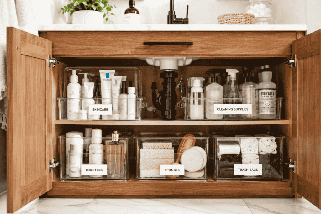 Clear bins under sink