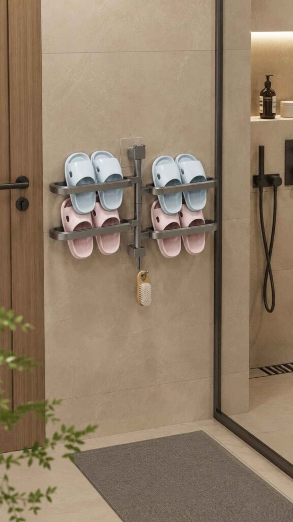 Slipper & Floor Area Small Bathroom Storage