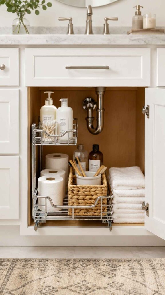 Under-Sink Small Bathroom Storage Systems