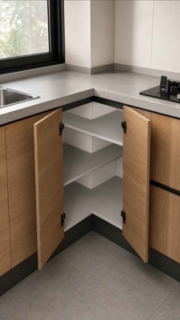 Convex Corner Storage in the Kitchen