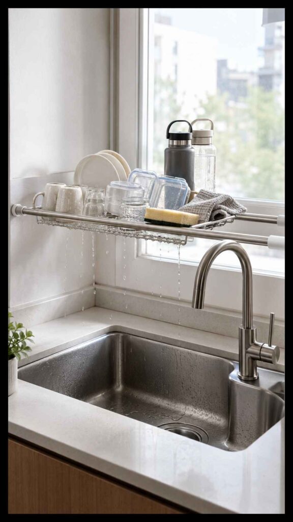 Water Drip Tray Storage Above the Kitchen Sink