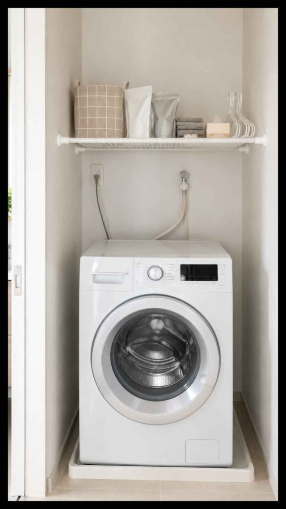 Removable Storage Shelf Over a Washing Machine