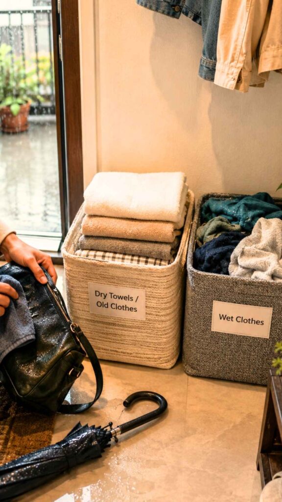 Separate Wet and Dry Towels