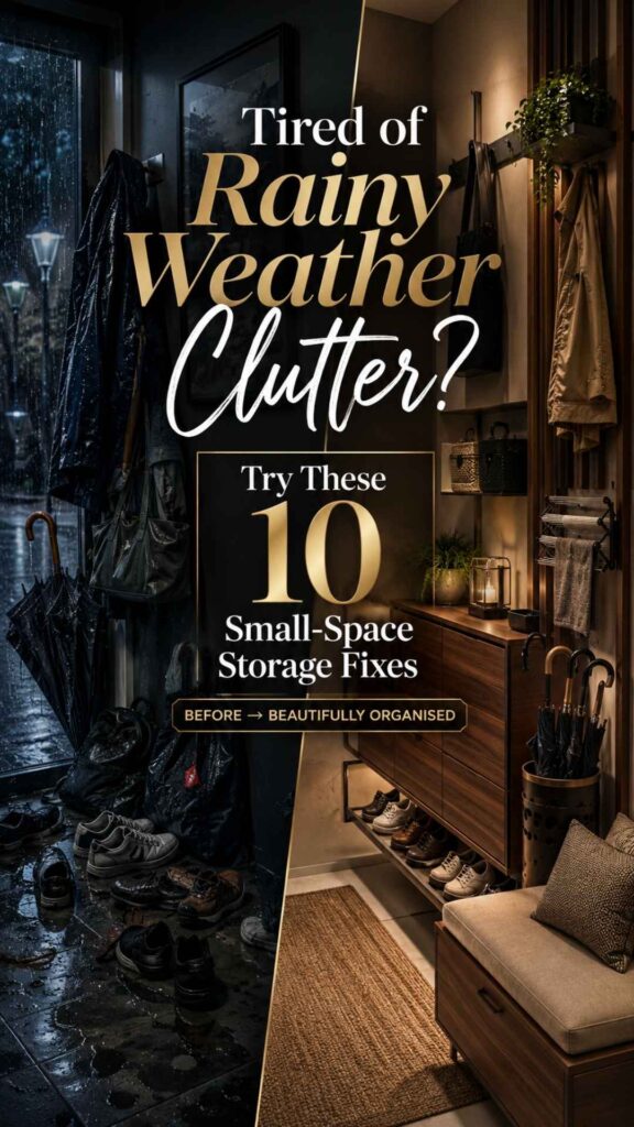 Tired of Rainy Weather Clutter? Try These 10 Small Space Storage Fixes