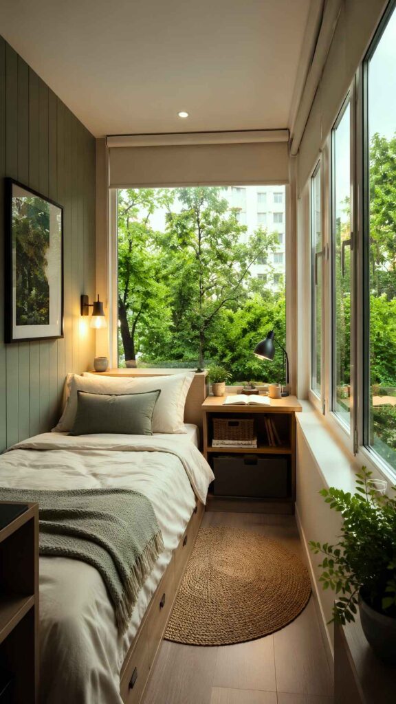 Balcony Converted into a Small Bedroom