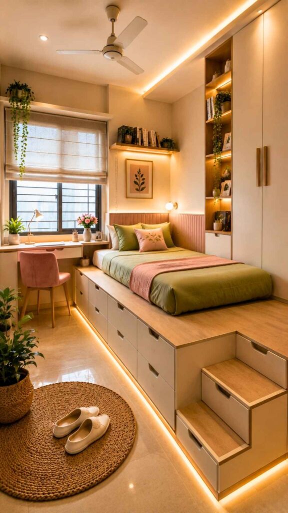 Study, Sleep, and Storage in One Room