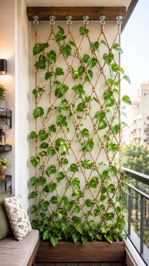 Wall-Fitted Rope Trellis