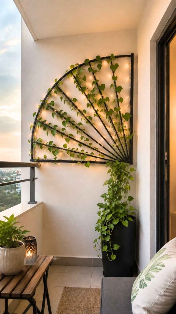 Wall-Mounted Fan-Shaped Trellis