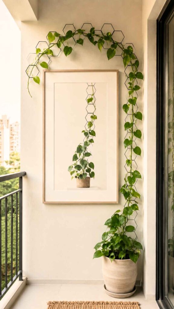 Hexagonal Trellis with Wall Art