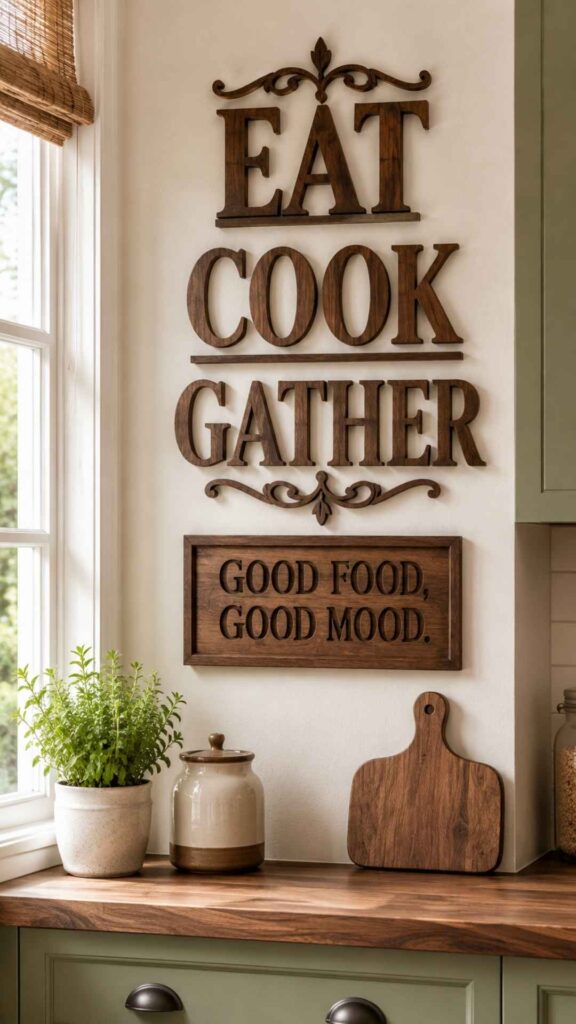 Dark Wooden Word Wall Art
