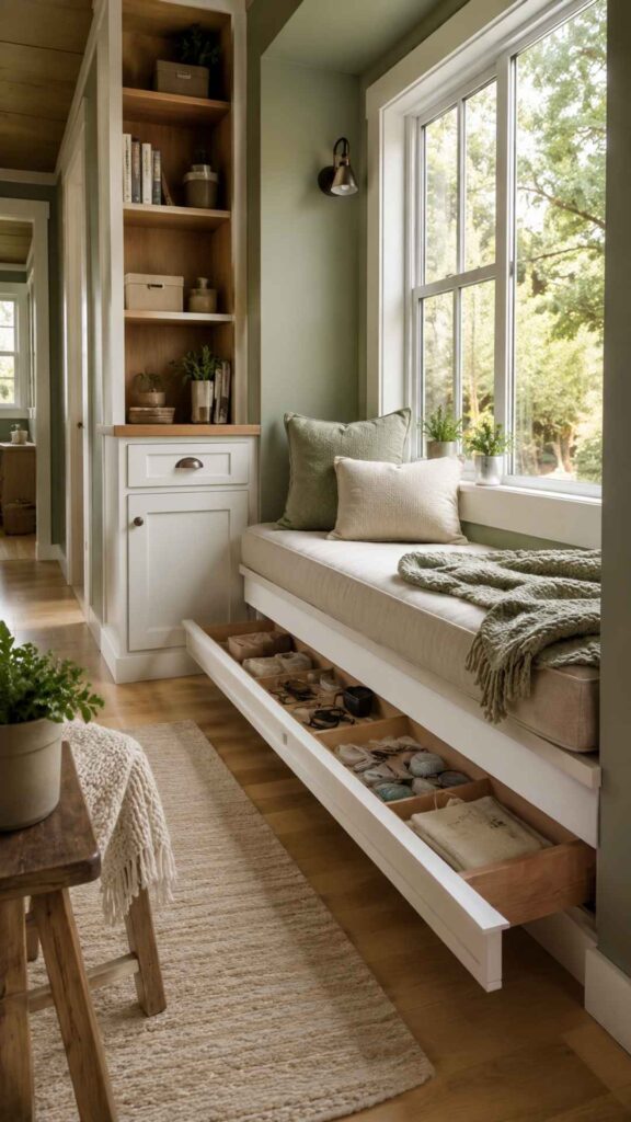  Hidden Drawer Under a Window Seat