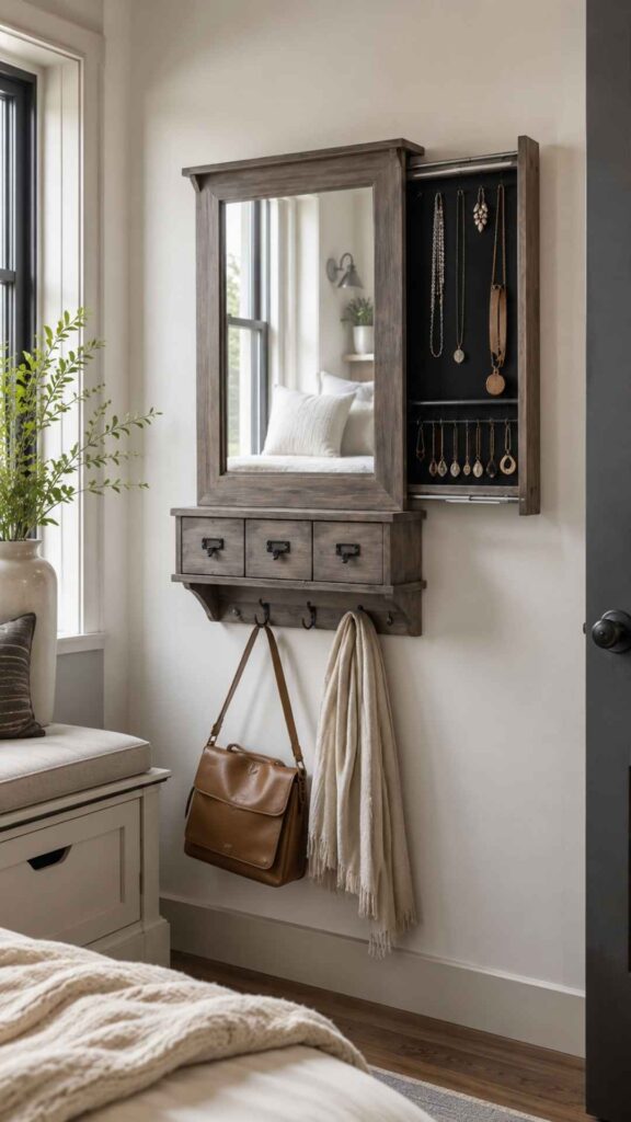 Mirror with Hidden Jewellery Storage