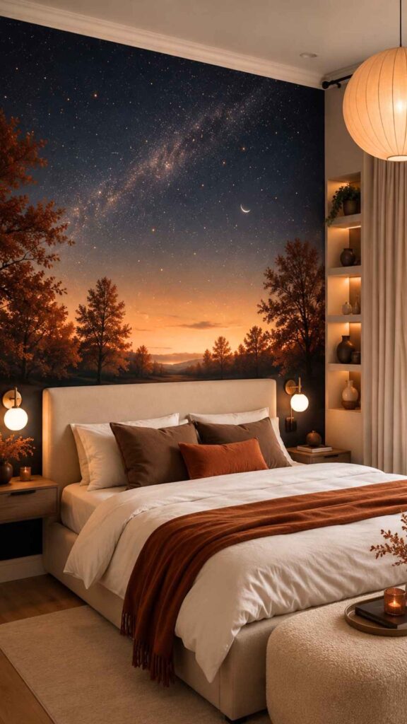 Warm Starry-Night Bedroom