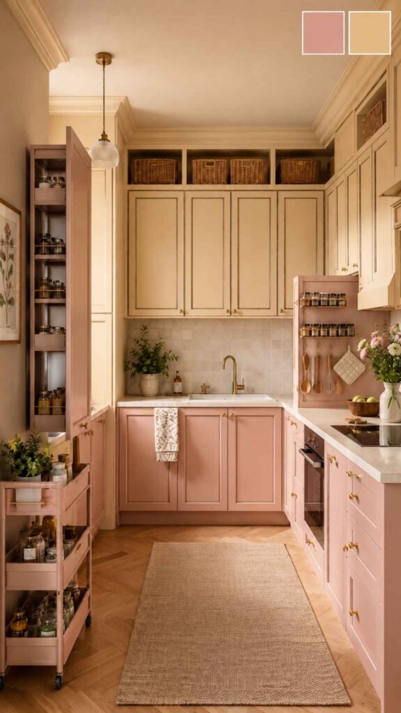 Pink and Cream Kitchen Decor