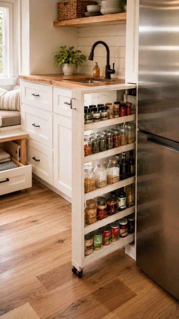 Narrow Pull-Out Kitchen Pantry