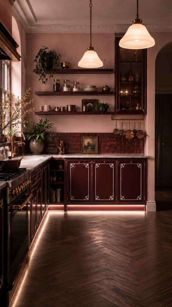 Pink and Burgundy Kitchen Decor