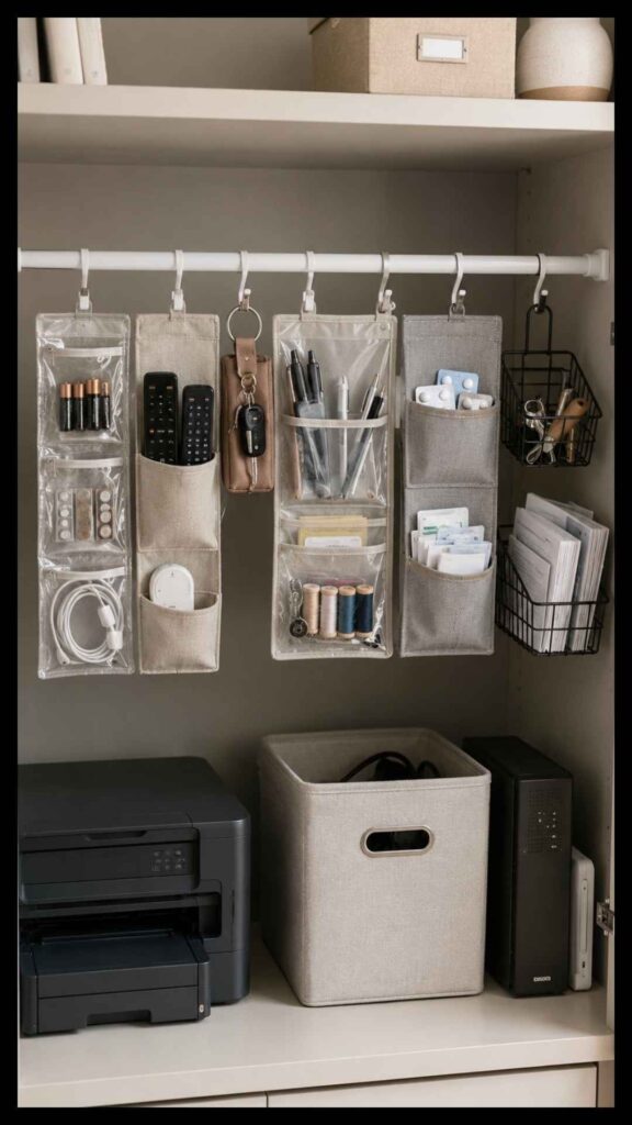 Hidden Small-Item Storage Under a Shelf