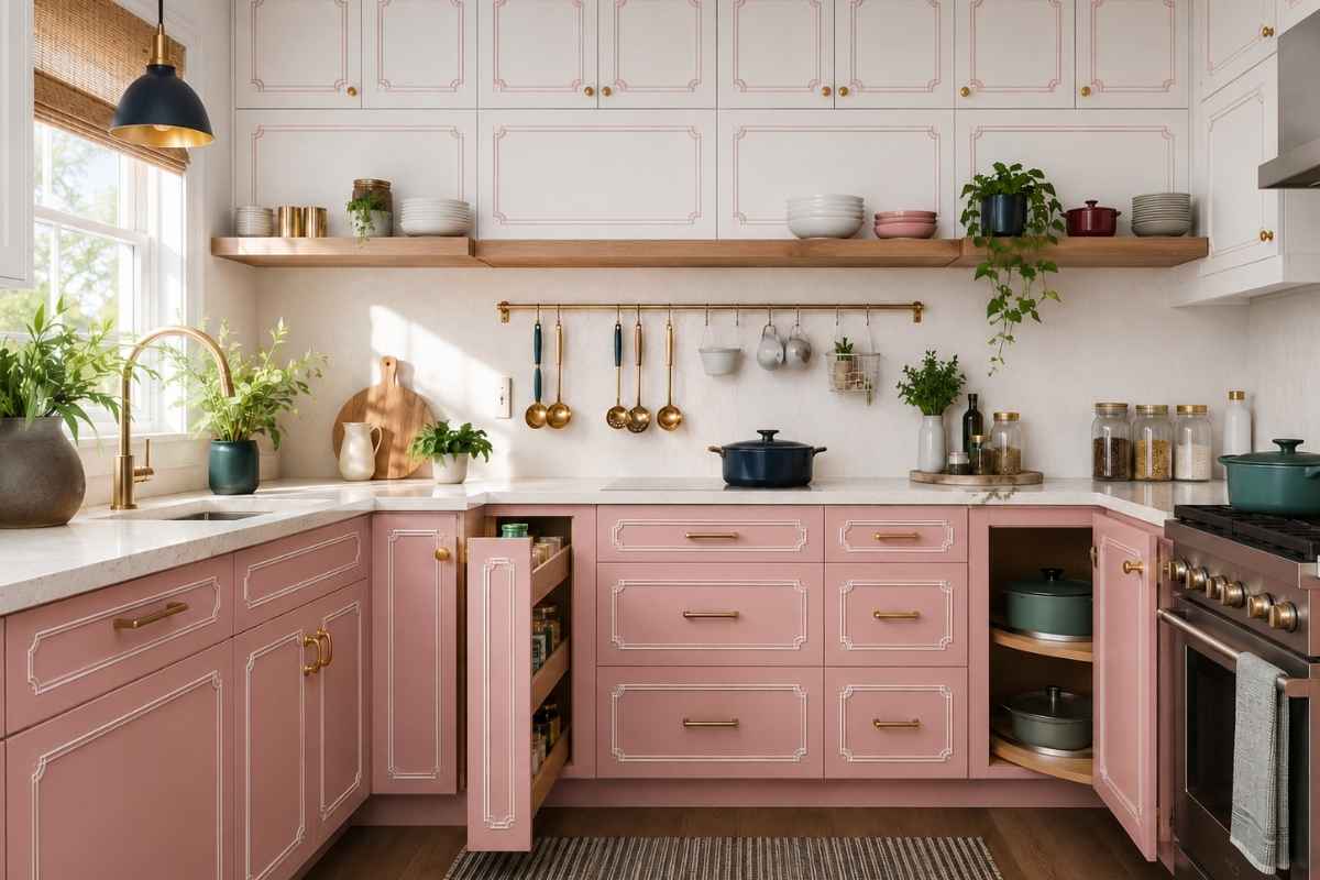 Pink Kitchen Decor ideas to Make Small Apartments Feels Stylish