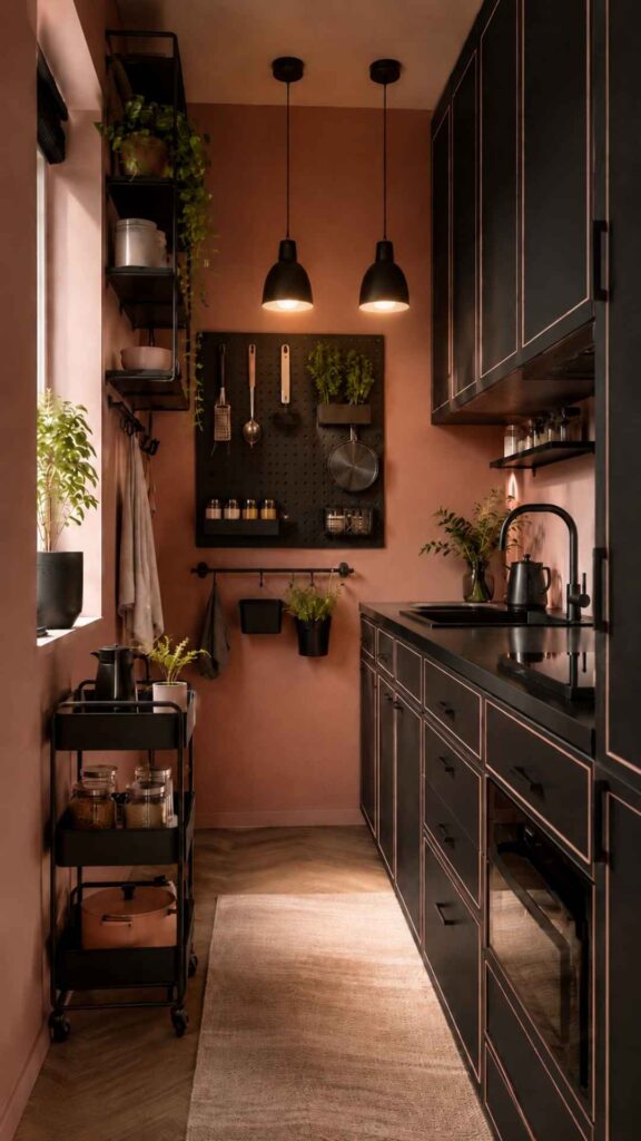 Pink and Black Kitchen Decor