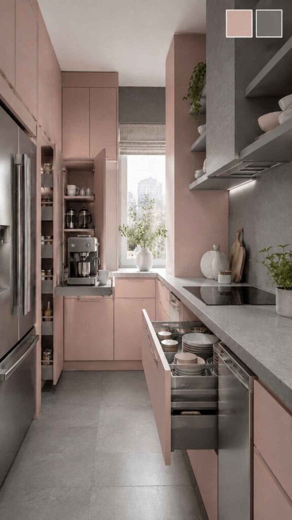 Pink and Grey Kitchen Decor