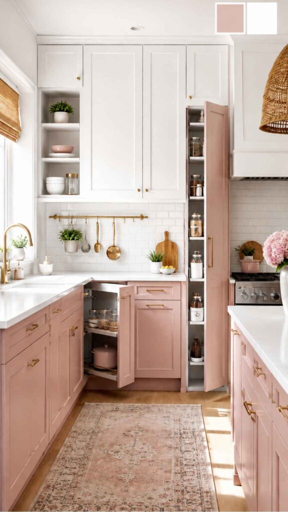 Pink and White Kitchen Decor