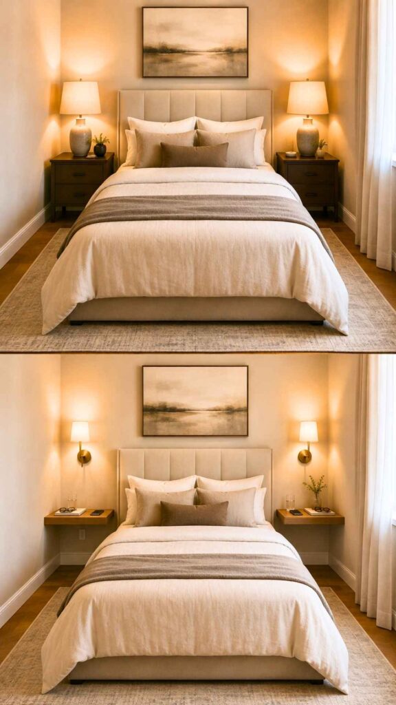 Replace Bulky Bedside Tables With Floating Ones