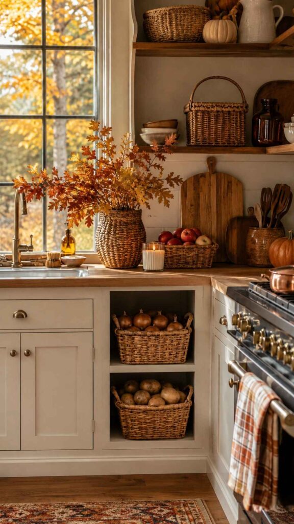 all Kitchen Decor Ideas Using Woven Baskets 