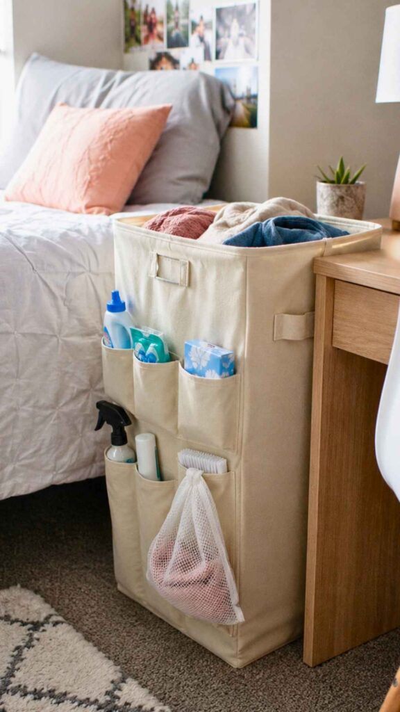 Laundry Hamper an Outside Pocket