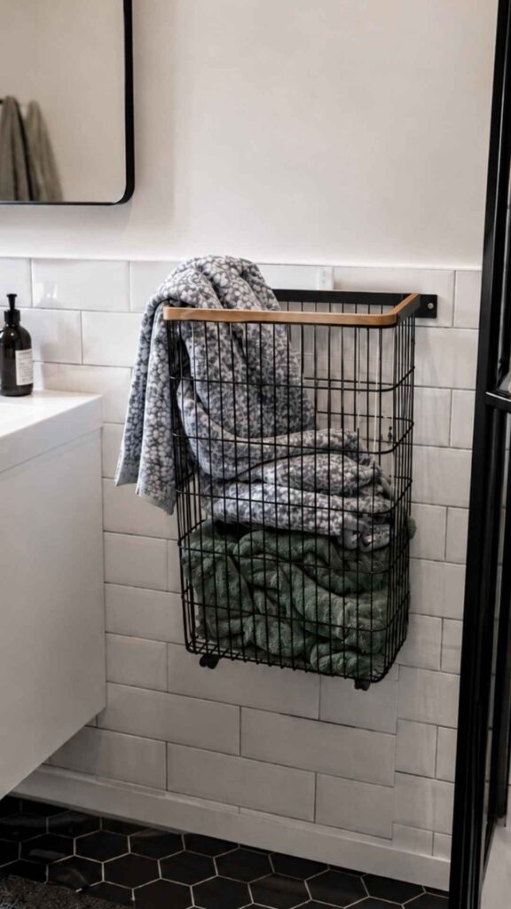Wall-Mounted Wire Laundry Basket