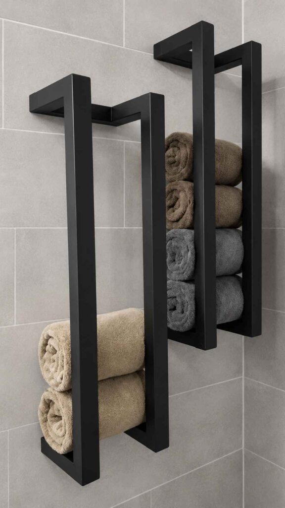 Wall-Mounted Vertical Towel Storage Rack