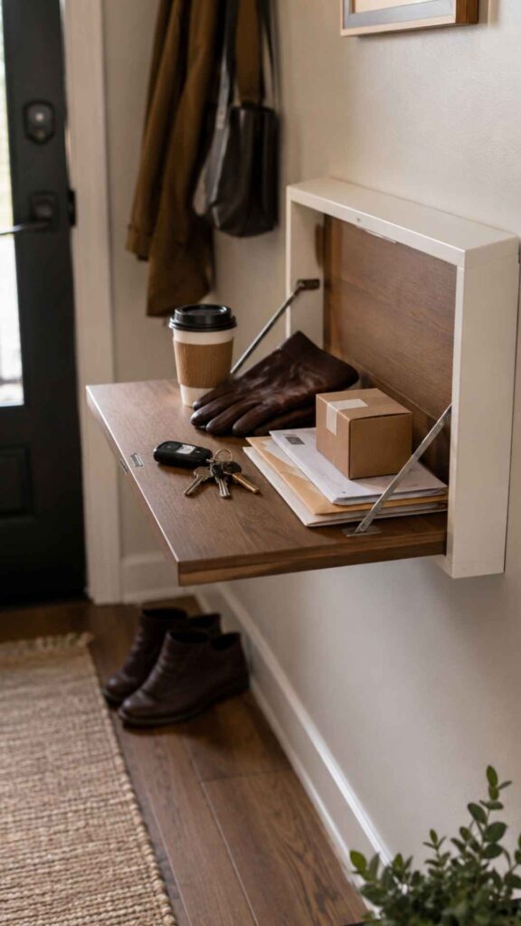 Flip-Down Wall Shelf