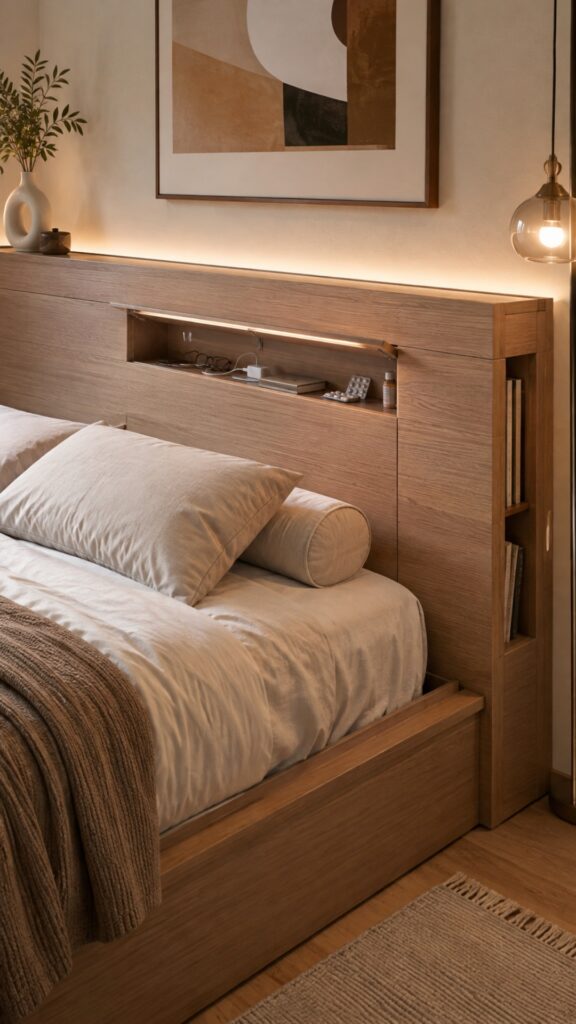 Turn the Headboard Into Storage