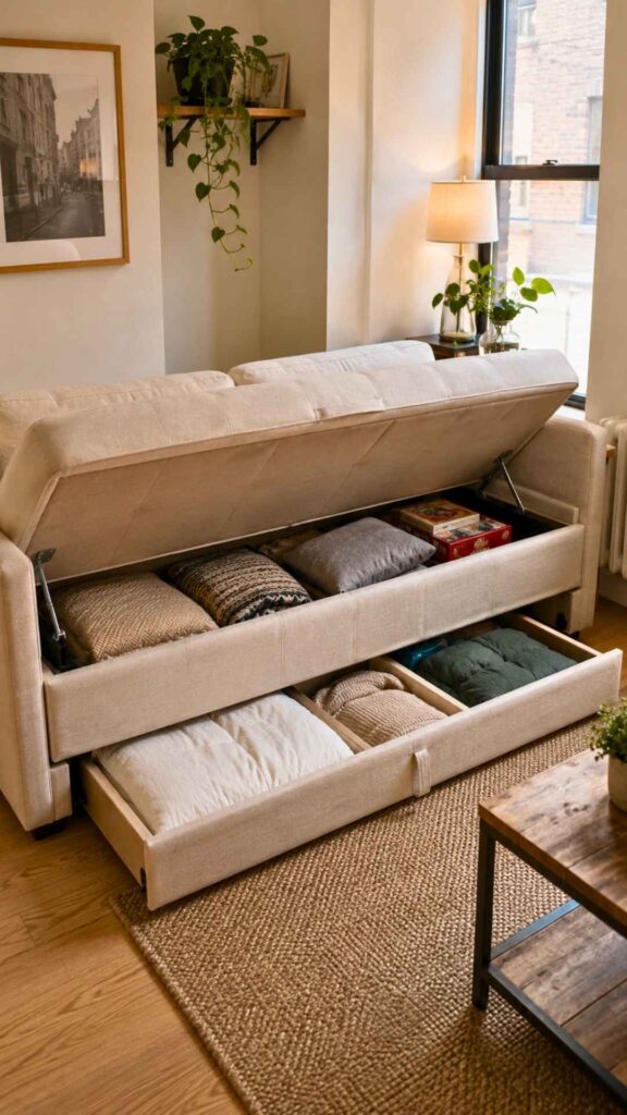 Add Hidden Storage to the Sofa