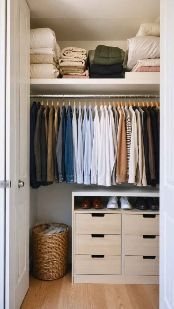 Top Shelf for Small Closet Organization Ideas