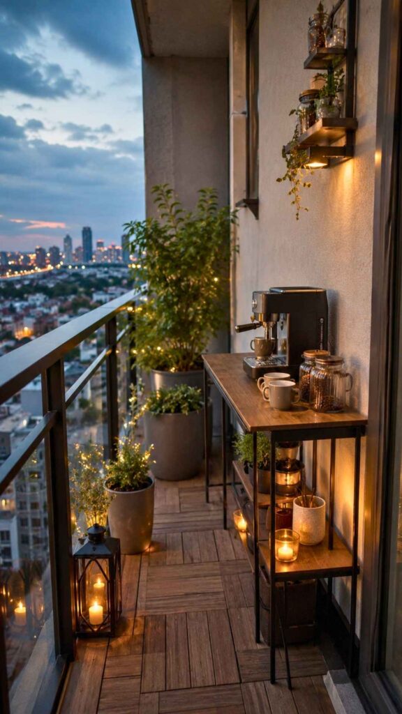 Cozy Balcony Brew Corner