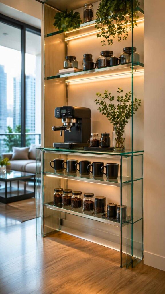 Glass Display Coffee Setup