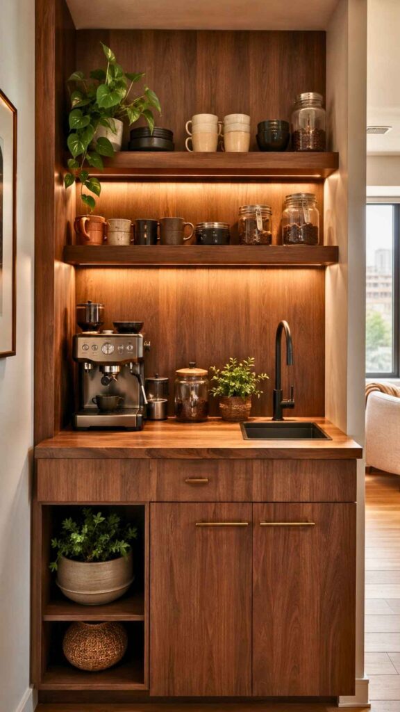 Warm Wooden Coffee Nook