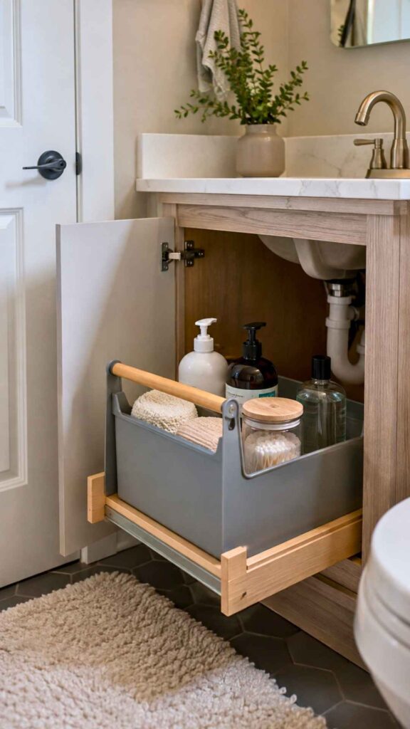 Under Sink Storage Easier with a Pull-Out Bin