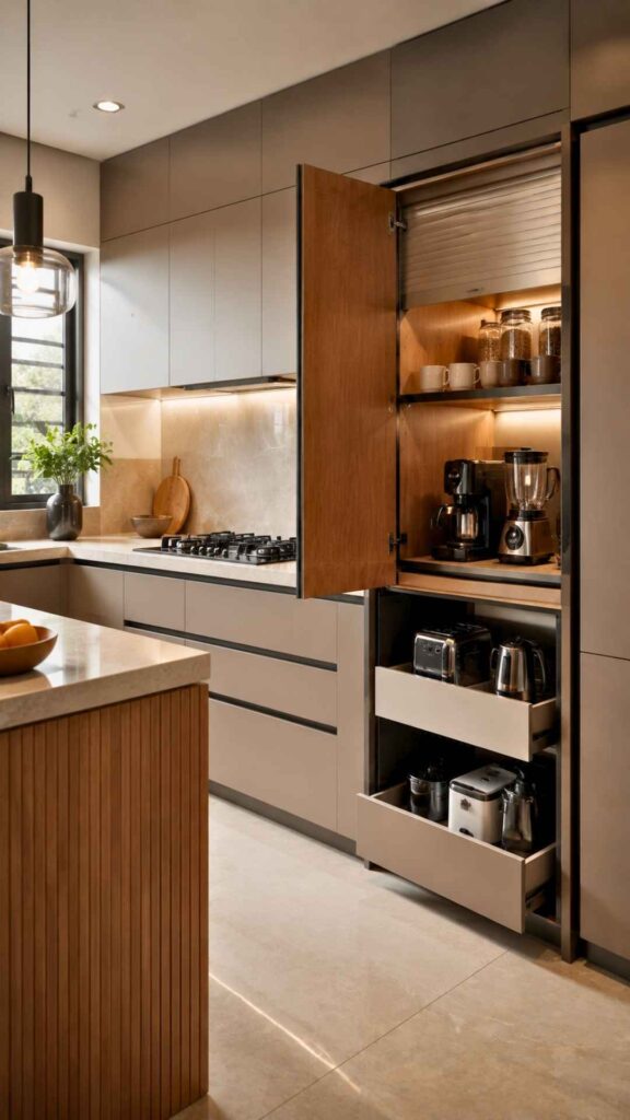 Hide Kitchen Storage to Keep Countertops Clear