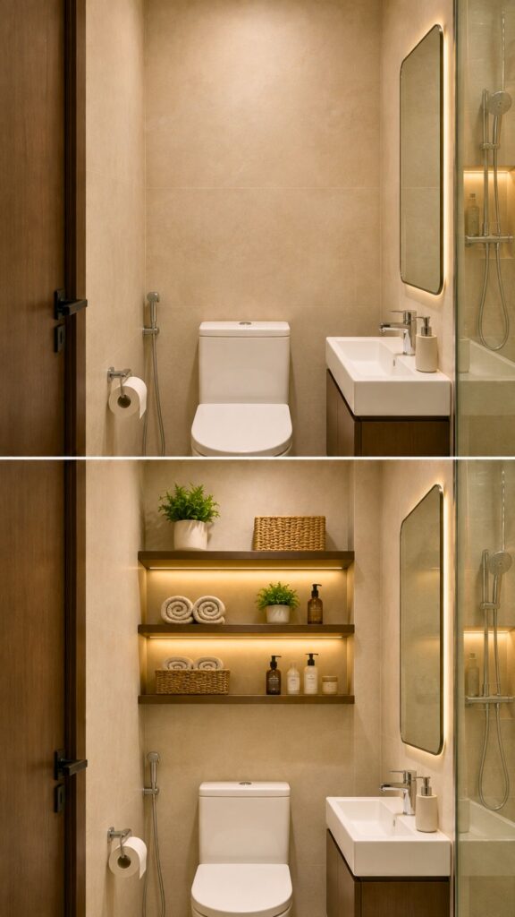 Space Above the Toilet Used for Storage