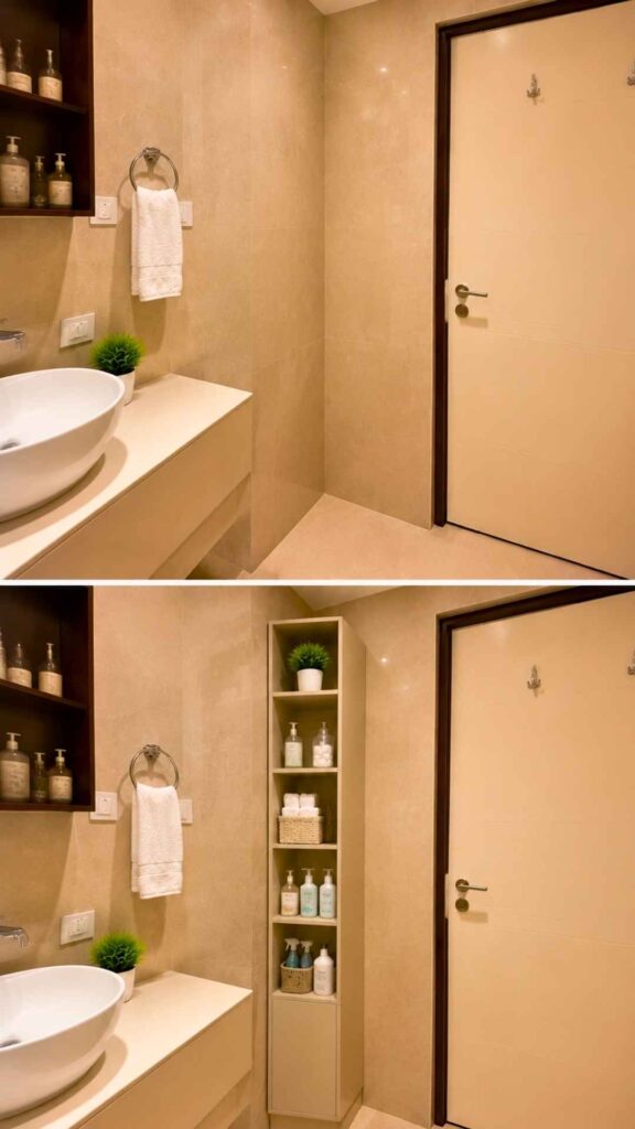 Tall Storage Cabinet Added to an Empty Corner