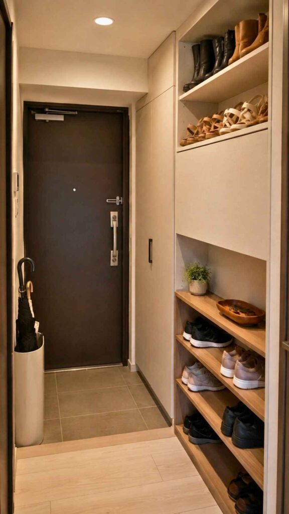 Narrow Shoe Cabinet to Save Space