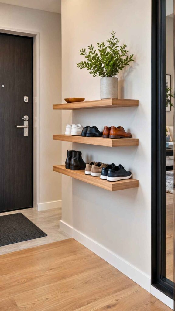 Open Storage with Floating Shelves