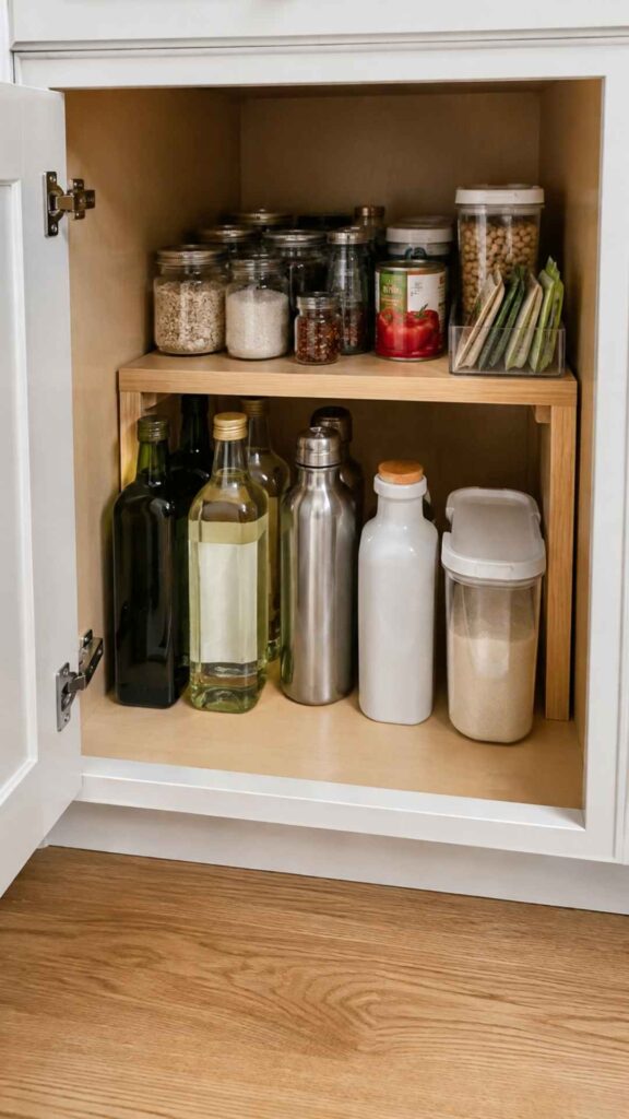 Half-Depth Shelf Inside a Deep Cabinet