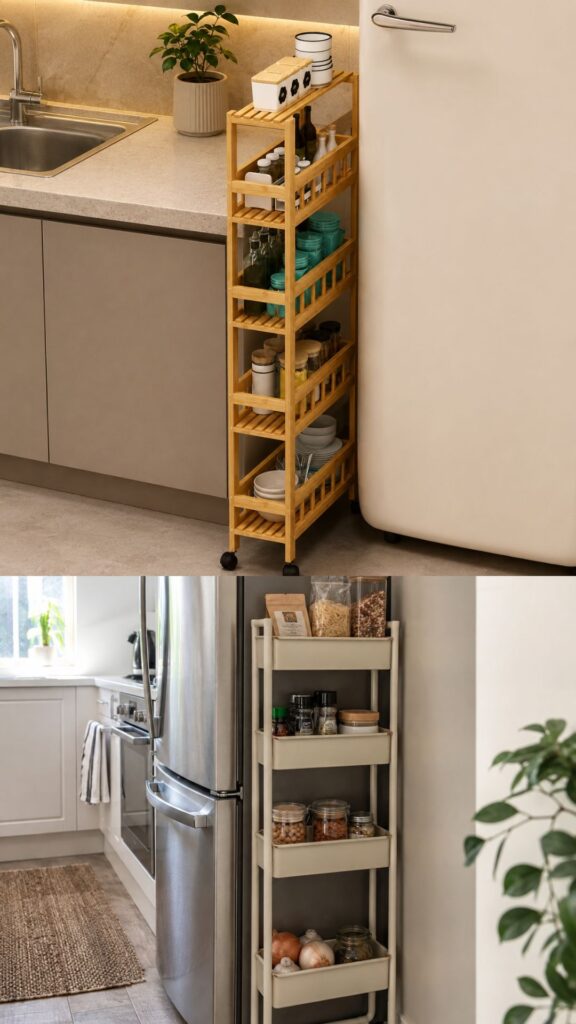 Rolling Pantry in a Narrow Gap