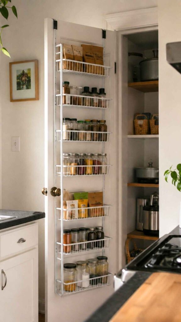 Hanging door rack