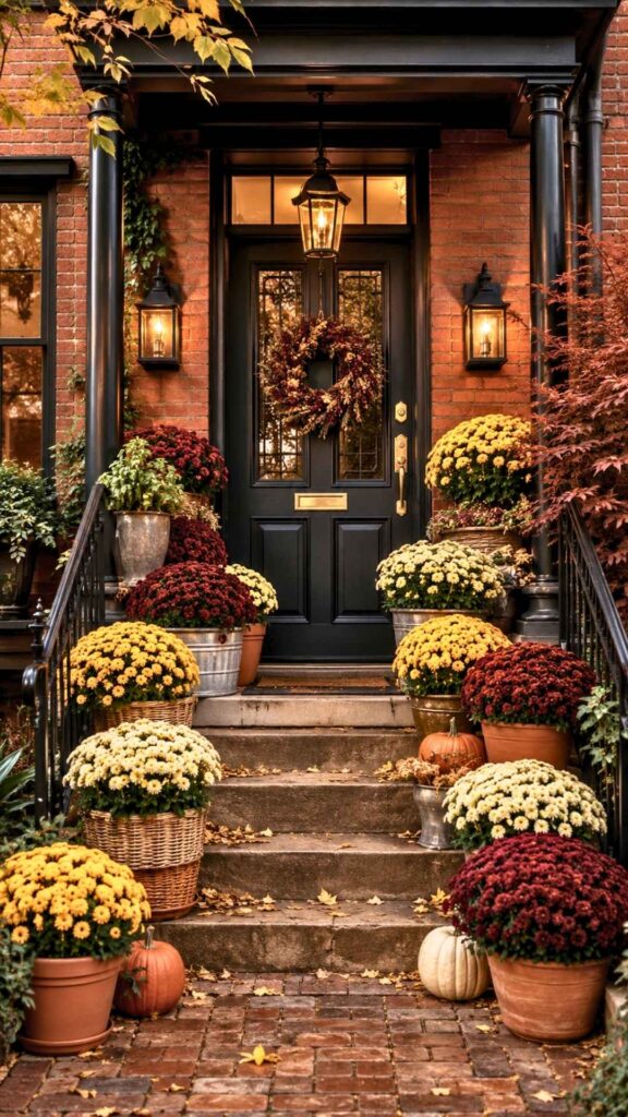 Mums in Simple Planters